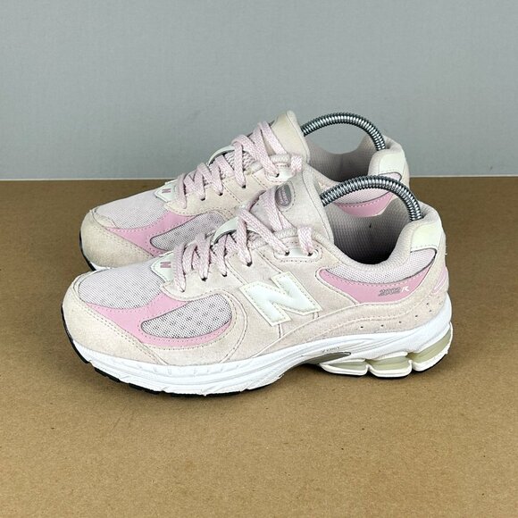 New Balance Other - New Balance 2002R Athletic Shoes Kids 4 Pink White Low Top Lace Up Suede